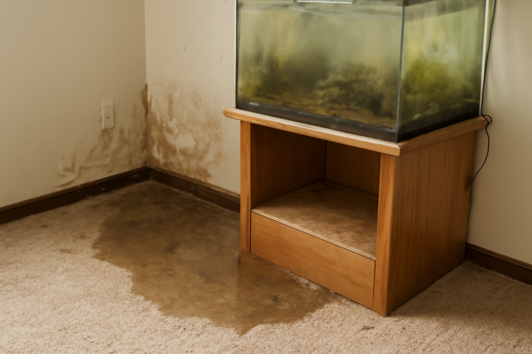 Aquarium Leak Water Removal