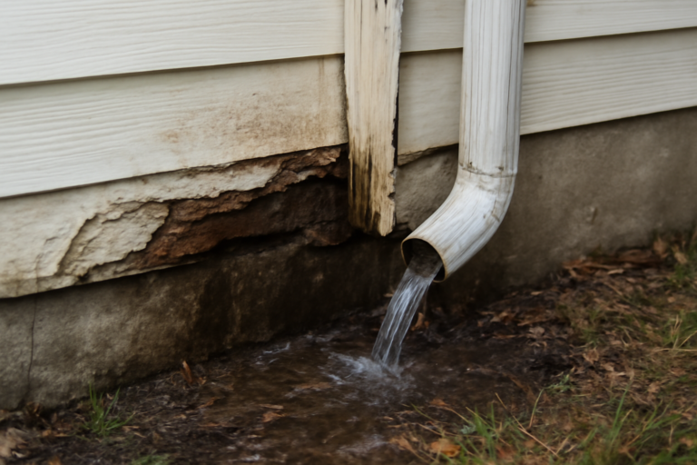 Downspout Failure Water Removal